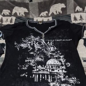 Black Graphic Rome T-Shirt